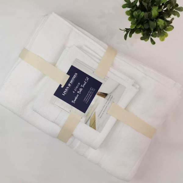 White Luxury Bamboo Blend Towel Set of 6 — Samar Imports, LLC